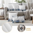 thumbnail image 6 of Fall Blue Pumpkin Outdoor Waterproof Pillow Covers, Thanksgiving White Eucalyptus Flower Decorative Square Throw Pillowcase Sofa Cushion Sham for Patio/Couch/Chair, 18"x18" 2 Pack, 6 of 8