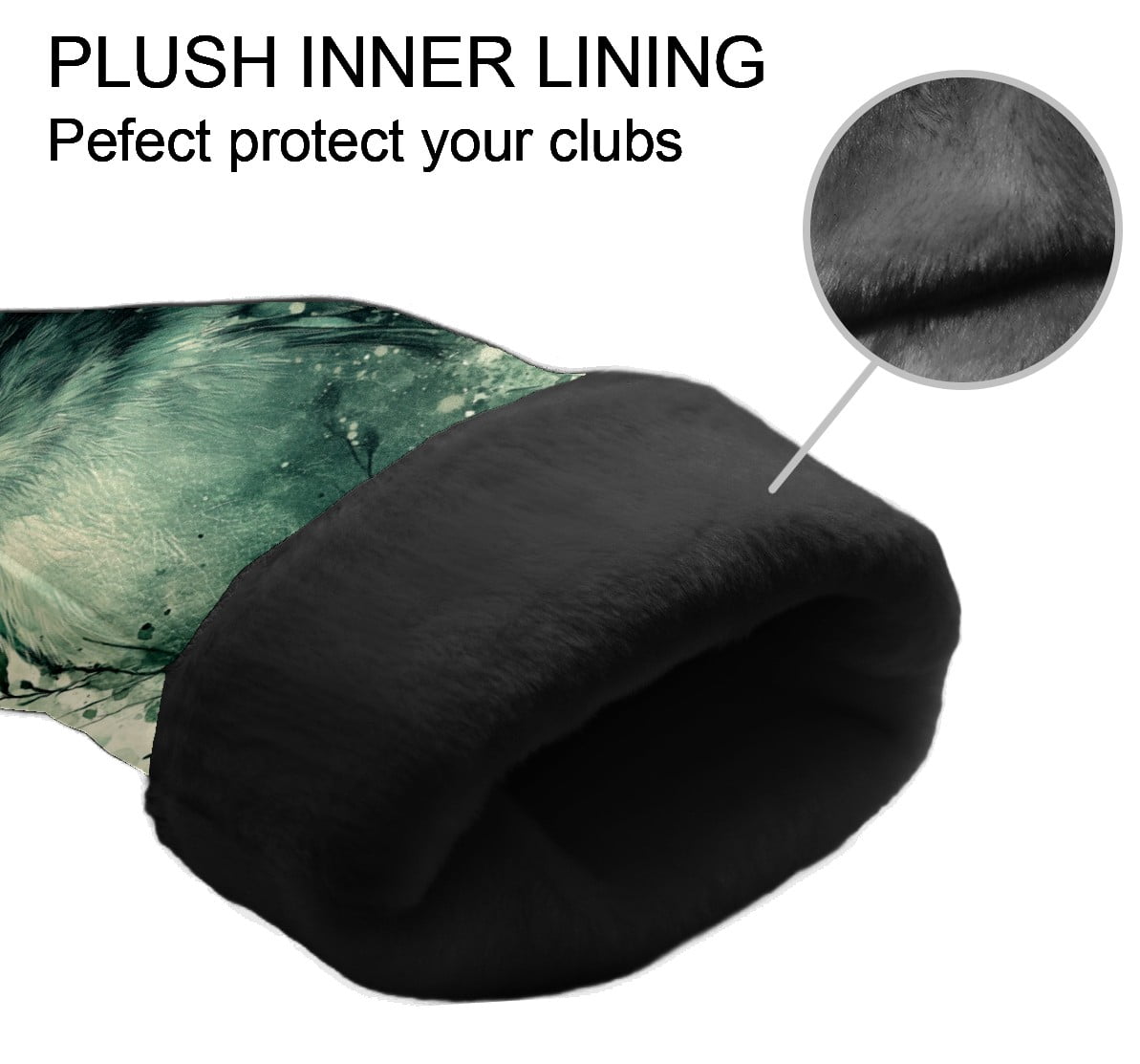 Golf Club Covers PU Leather Waterproof Head Covers for Fairway Woods Hybrids Green Bird