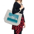 thumbnail image 2 of Cloud Shopping Bag, Calming Scene of Rising Sun and Flying Seagulls over the Ocean, Eco-Friendly Reusable Bag for Groceries Beach and More, 15.5" X 14.5", Cream, by Ambesonne, 2 of 2