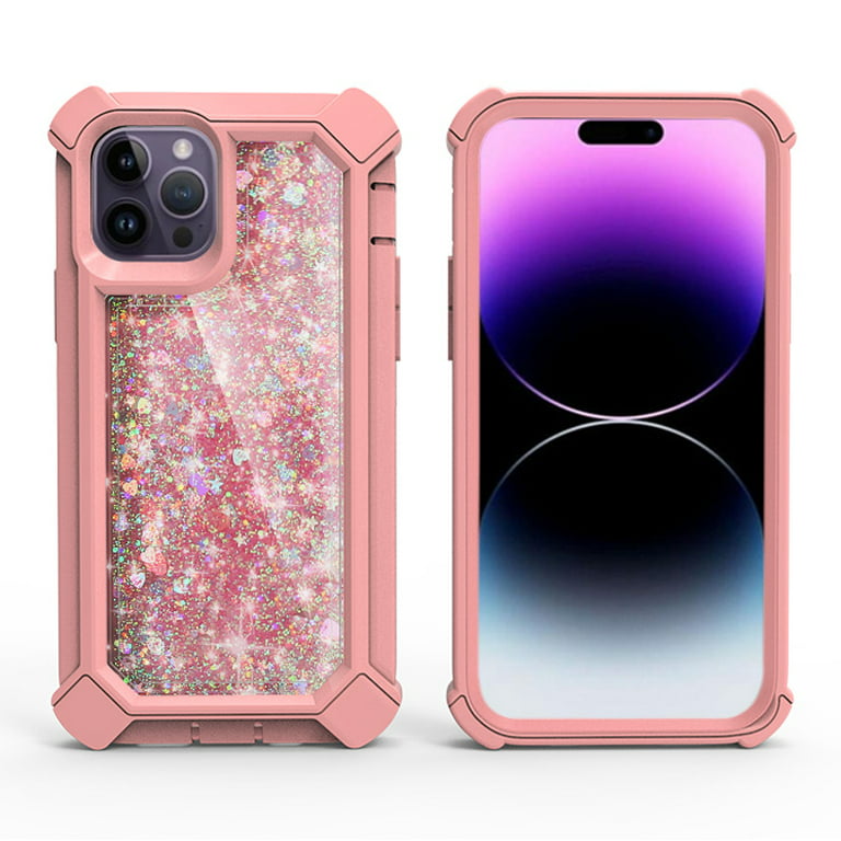Brudgom Kina Procent For Apple iPhone 14 (6.1") Luxury Liquid Glitter 3in1 Sparkle Bling  Quicksand Clear Heavy Duty Bumper PC Frame TPU Back Cover ,Xpm Phone Case [  Rose Gold ] - Walmart.com