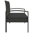 thumbnail image 2 of vidaXL Garden Bench with Cushion Black 105 cm Poly Rattan, 2 of 5