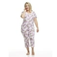 thumbnail image 1 of Women's Short Sleeve Top and Capri Pant Poly Suede Pajama Set, 1 of 9