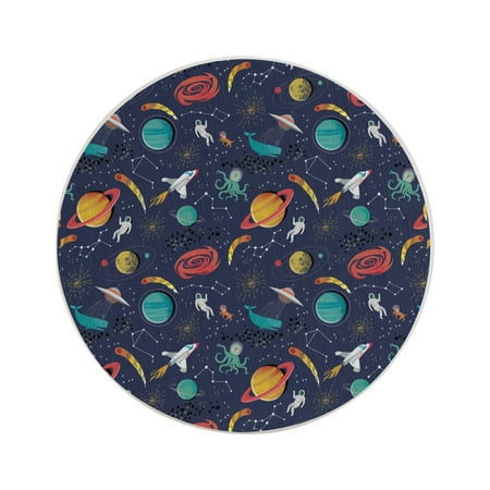 

Circular Drink Coasters Set Space Astronaut Beautiful Home Decor Diatomite Heat-Resistant Diatomite Protect Table Countertop