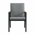 thumbnail image 2 of Armen Living Armen Living Royal 18" Outdoor Fabric Dining Chair in Dark Gray (Set of 2), 2 of 10