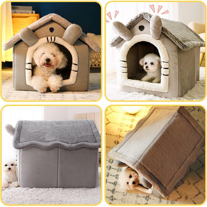 ShadeMart Indoor Warm Dog House Soft Pet Bed Tent House Dog Kennel Cat Bed with Removable Cushion Suitable Large Pets