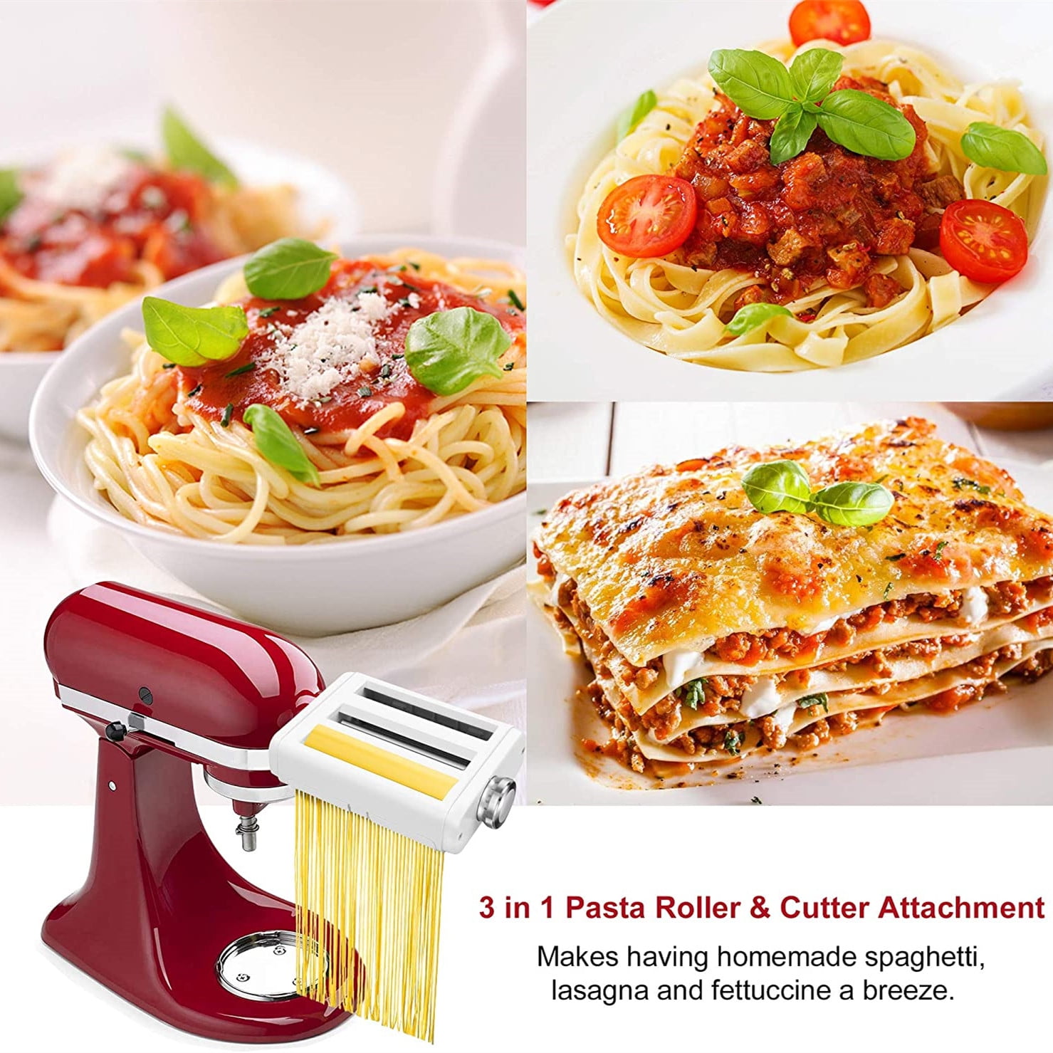 Pasta Roller Noodle Makers for KitchenAid Fettucine Cutter