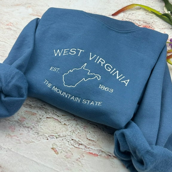 West Virginia Embroidered Crewneck Sweatshirt