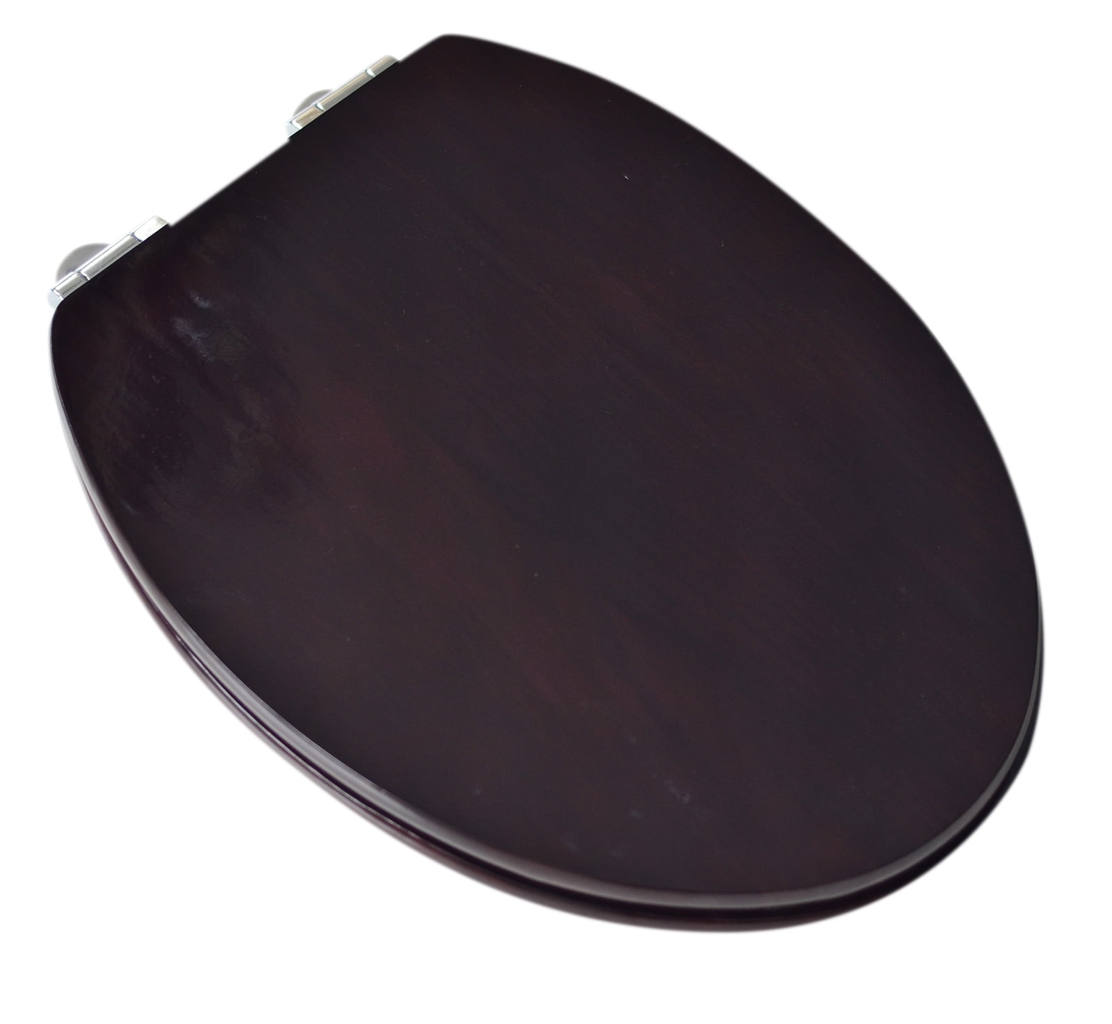 BathDecor Contemporary Design Full Cover Solid Oak Wood Elongated Toilet Seat with Slow Close