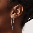 thumbnail image 3 of 14K White Gold Diamond And Sapphire Earrings (44 X 3) Made In India em4318-sa-025-wa, 3 of 5