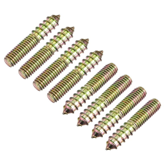 Unique Bargains 3/8-16x2' Hanger Bolts, 8 Pack Double Ended Screws Wood Dowel Screws
