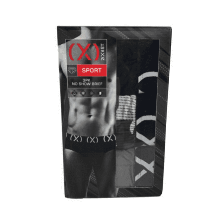 

2(X)IST Mens 3 Pack No Show Brief Sport Mesh Stretch Multicolor SM 28-30