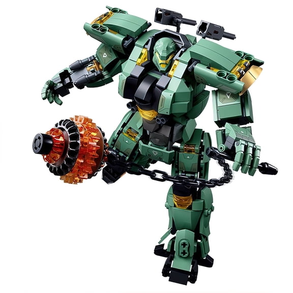 HI-REEKE Robot Model Building Block Set Mech Armour Warrior Building Kit Plastic Toy for Kid Green