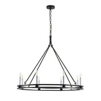 Aiwen 12-Light Wagon Wheel Chandelier Industrial Vintage Adjustable Hanging Light Fixture