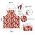thumbnail image 7 of Red Christmas Patchwork Apron-Garden Aprons for Women with Pockets-Cotton Linen Waterproof Kitchen Cooking Gardening Aprons Adjustable for Kitchen,Cooking,BBQ and Salon 32"x27", 7 of 7
