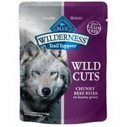 Blue Buffalo Wilderness Trail Toppers Wild Cuts High Protein Grain Free, Natural Wet Dog Food, Chunky Beef Bites in Hearty Gravy 3-oz pouch (pack of 24)