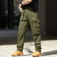 thumbnail image 2 of Work Pants for Men Durable Ripstop Elastic Waist Military Pants Breathable Water Resistant Pantalones Military Para Hombre Stretch Quick Dry Athletic Joggers with Multi Pockets,Deep Green 3XL, 2 of 4