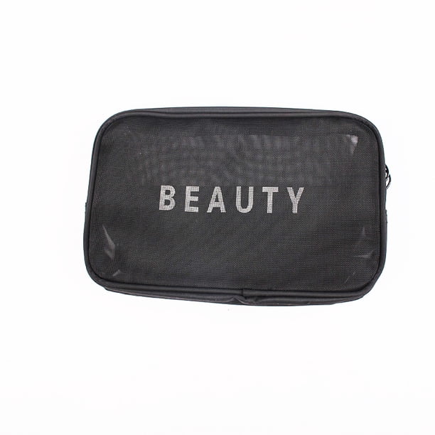 Conjunto de neceser grande y pequeño de viaje para mujer a la moda, neceser de malla para maquillaje, estuche organizador de lavado para hombre (tamaño: L)