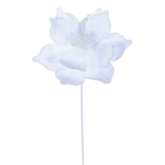 21.5" White Poinsettia 10" Flower 6/Bag