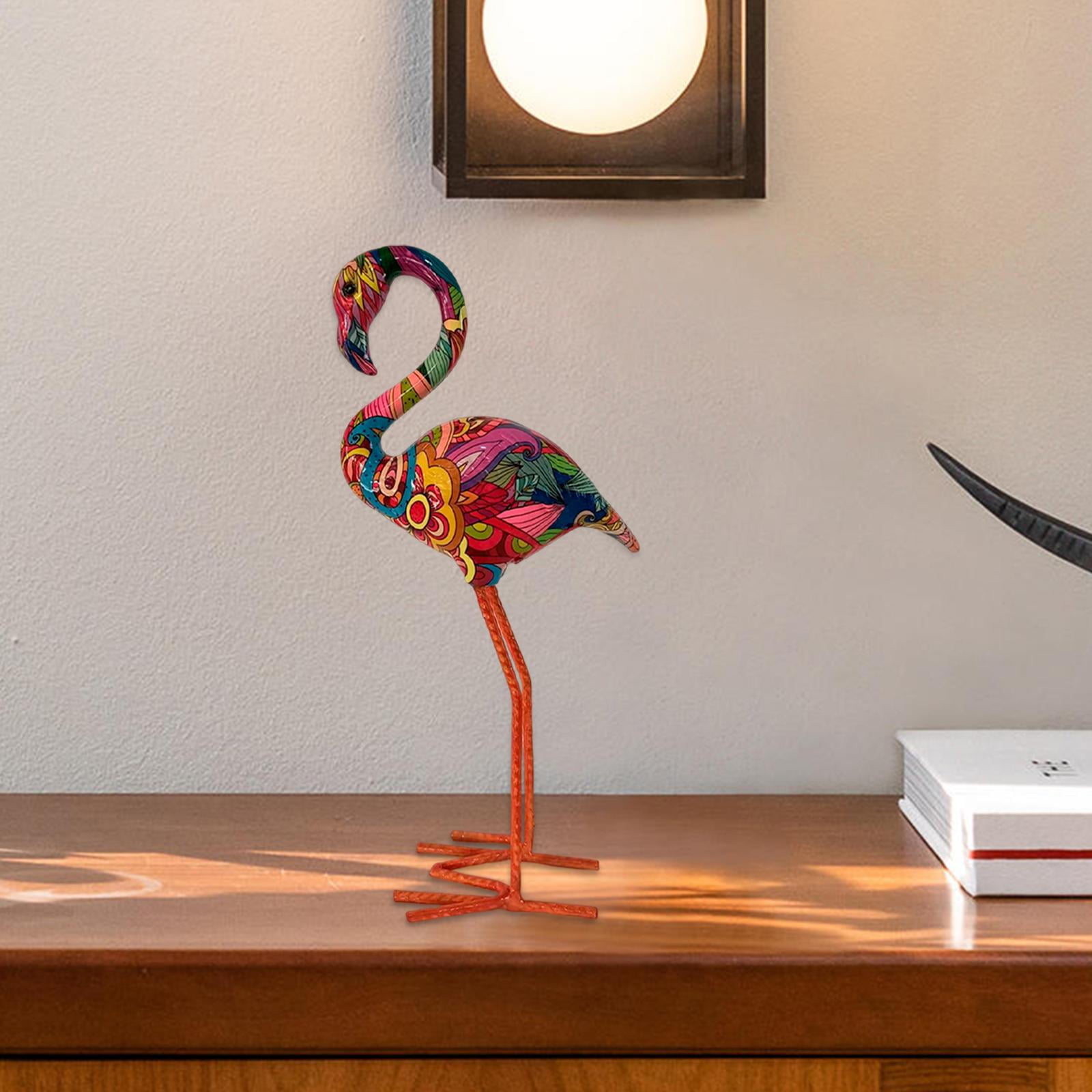 Resin Figurines Birds Sculptures Long Legs Decorative Modern Art Backyard Flamingo Garden Statue for Yard Porch Sidewalks Decoration Window Style B
