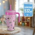 thumbnail image 2 of Magma Life Termo Acero Inoxidable para Niños Mini Flip 532 ml (18 oz), Doble Pared, Tapa Antiderrames con Popote, Mantiene Frío y Caliente, 2 of 7