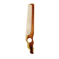 Unique Bargains 1 Pc Lightweight Two-Color Handle Flat Comb Amber Plastic