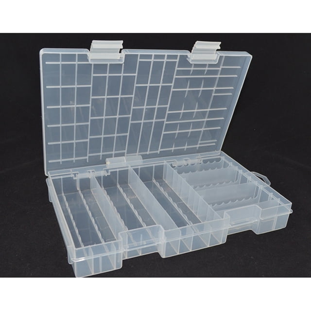 IFANLANDOR Electronics Organizer Box Battery Organizer Storage Case Double Layer Design Pp Plastic 1Pcs 9.9x6.7x1.4in