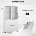 thumbnail image 5 of Demi Bonn 4-Cube Bookcase, 2 Drawers, 51 Inch 5-Tier Tall, Chic Design, Easy-Maintain, Freestanding, White, 5 of 7