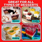 5 oz Clear Plastic Desert Cups for Party with Spoons 100 Pack, Elegant Parfait and Appetizer Cups for Parties, Catering, Pudding, Yogurt, Reusable
