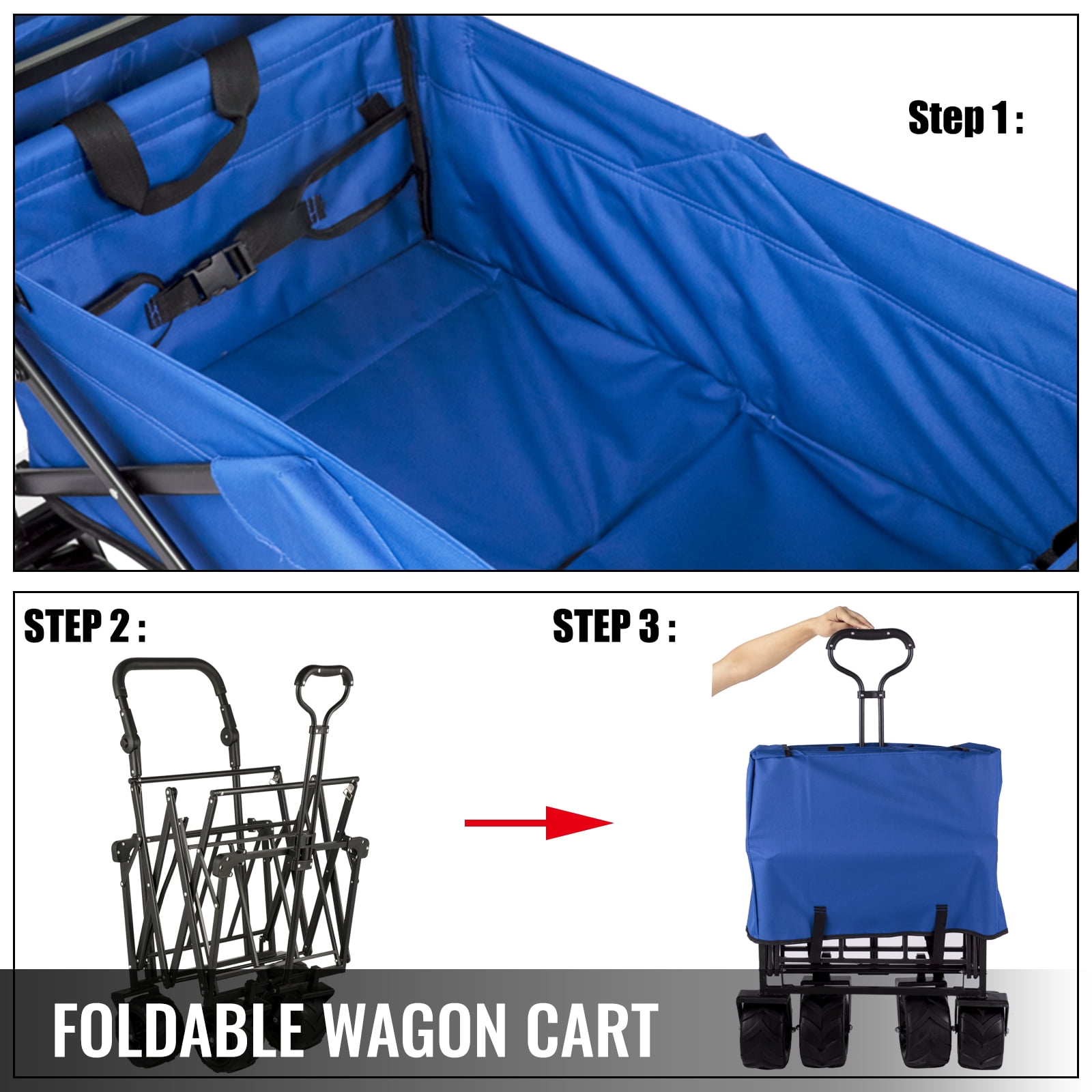 BENTISM Powder-coated folding steel Collapsible Wagon Cart