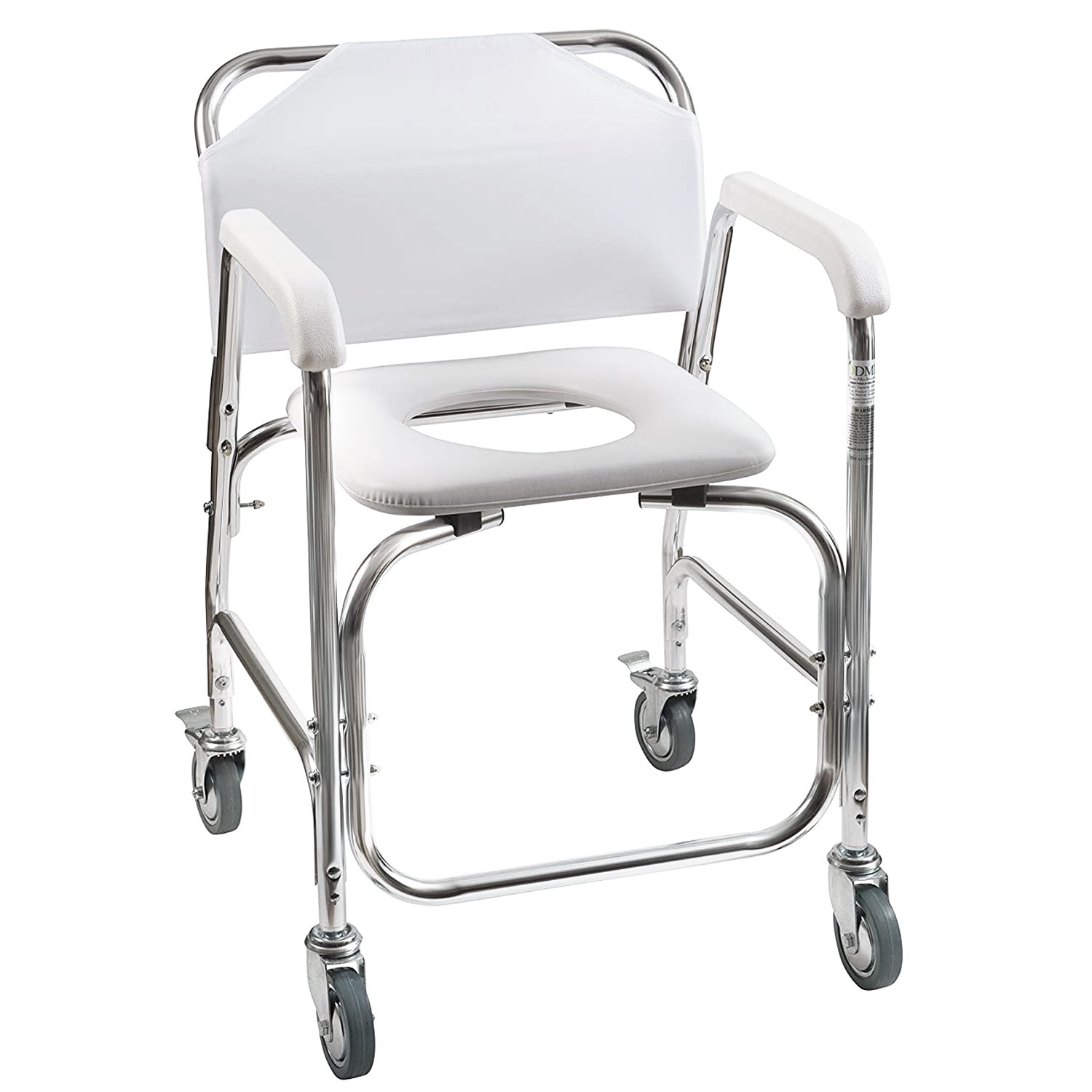 Dmi Rolling Shower And Commode Transport Chair With Wheels And Padded Seat For Handicap