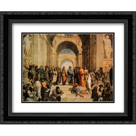 The School of Athens, c.1511 2x Matted 18x15 Black Ornate Framed Art Print by