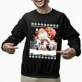 thumbnail image 2 of Christmas Sweatshirt, Funny Santa with Cows Christmas Sweatshirt, Holiday Ugly Sweater, Festive Crewneck for Parties & Cow Lovers, 2 of 5