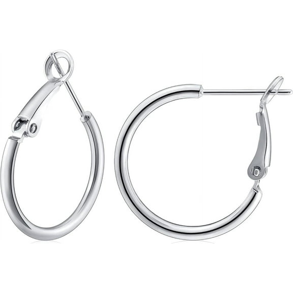 Hoop Earrings For Women 14K Real Gold Plated, 925 Sterling Silver Post Gold Hoops For Women[Z7500]