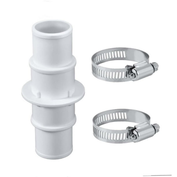 Adaptador de conexión para manguera de piscina, adaptador de manguera de repuesto de 1-1/4 o 1-1/2 pulgadas con 2 abrazaderas de manguera