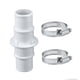 thumbnail image 1 of Adaptador de conexión para manguera de piscina, adaptador de manguera de repuesto de 1-1/4 o 1-1/2 pulgadas con 2 abrazaderas de manguera, 1 of 9