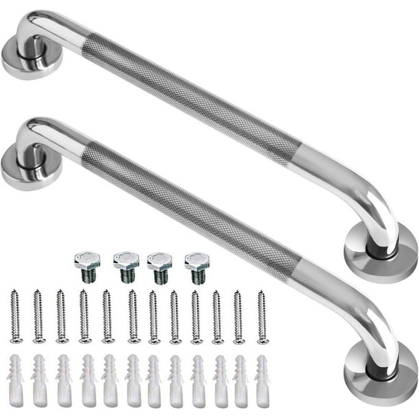 2 Pack 12 Inch Anti Slip Shower Grab Bar Handle, ZUEXT Chrome Stainless ...