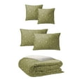 thumbnail image 5 of 6ix Tailors HYB-OLI-CVT-TW-3PC Hayba Olive Twin Size Coverlet & 1 Pillow Sham Set - 3 Piece, 5 of 5