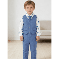 thumbnail image 7 of SANMIO Toddler Boy Suit Baby Boy Church Clothes Formal Dress Baptism Outfit Sets Shirt+Tie+Vest+Pants Kids Tuxedo 1-5T Boys Wedding Clothes, 7 of 7