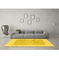 thumbnail image 3 of Ahgly Company Machine Washable Indoor Square Oriental Yellow Traditional Area Rugs, 8' Square, 3 of 4