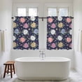 thumbnail image 4 of Easter Bunny Tier Curtains 54 Inch Length, Colorful Eggs Spring Leaves Daisy Navy Blue Cafe Short Curtains for Bathroom Over Sink, Small Kitchen Curtain Light Filtering Drapes 2 Panels 27.5"Wx54"L, 4 of 8