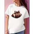 thumbnail image 2 of Girls' Casual Summer T-Shirt with Chic Bow & Football Print - Comfy Short Sleeve Crew Neck Top, Ideal for Outdoor Activities Tee For Adult, Men, Women, Teen, Teenager, Adolescent, Youth, 2 of 8
