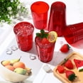 thumbnail image 2 of 100 Count Plastic Cups Disposable Fancy Cups Heavy Duty Wine Cocktail Glasses for St. Patrick's Day, Wedding, Graduation, and Birthday Party Plastic Drinking Tumblers(Red,10 oz), 2 of 7