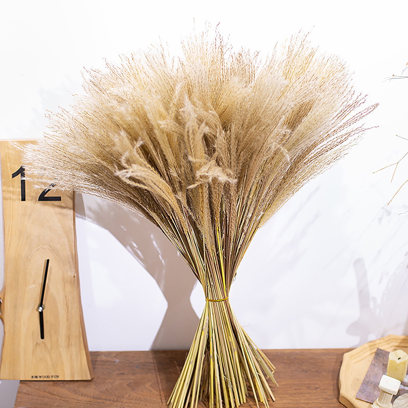 okwish Dried Pampas Grass Artificial Flowers Reed Simulation  Plants Tall Floor Vase 20Pcs Home Decoration