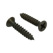 Bolt Dropper #6 x 1" Black Oxide Coated Stainless Flat Head Phillips Wood Screws (25 pc) - Corrosion Resistant 18-8 (304) Stainless Steel Screws