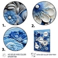 thumbnail image 3 of Designart "Botanical Tiles in Blue and White II" Abstract Framed Wall Art - Modern White Abstract Botanicals Living Room Framed Canvas Art, 3 of 6