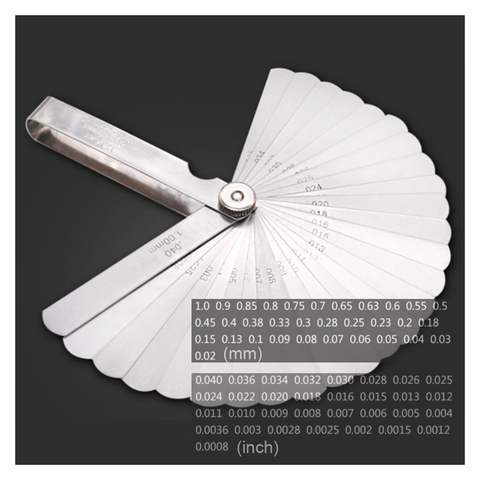 32 Blades Feeler Gauge Metric Gap Filler 0.02-1MM / 0.0008-0.040 INCH Gage Measurment Tool For Engine Valve Adjustment