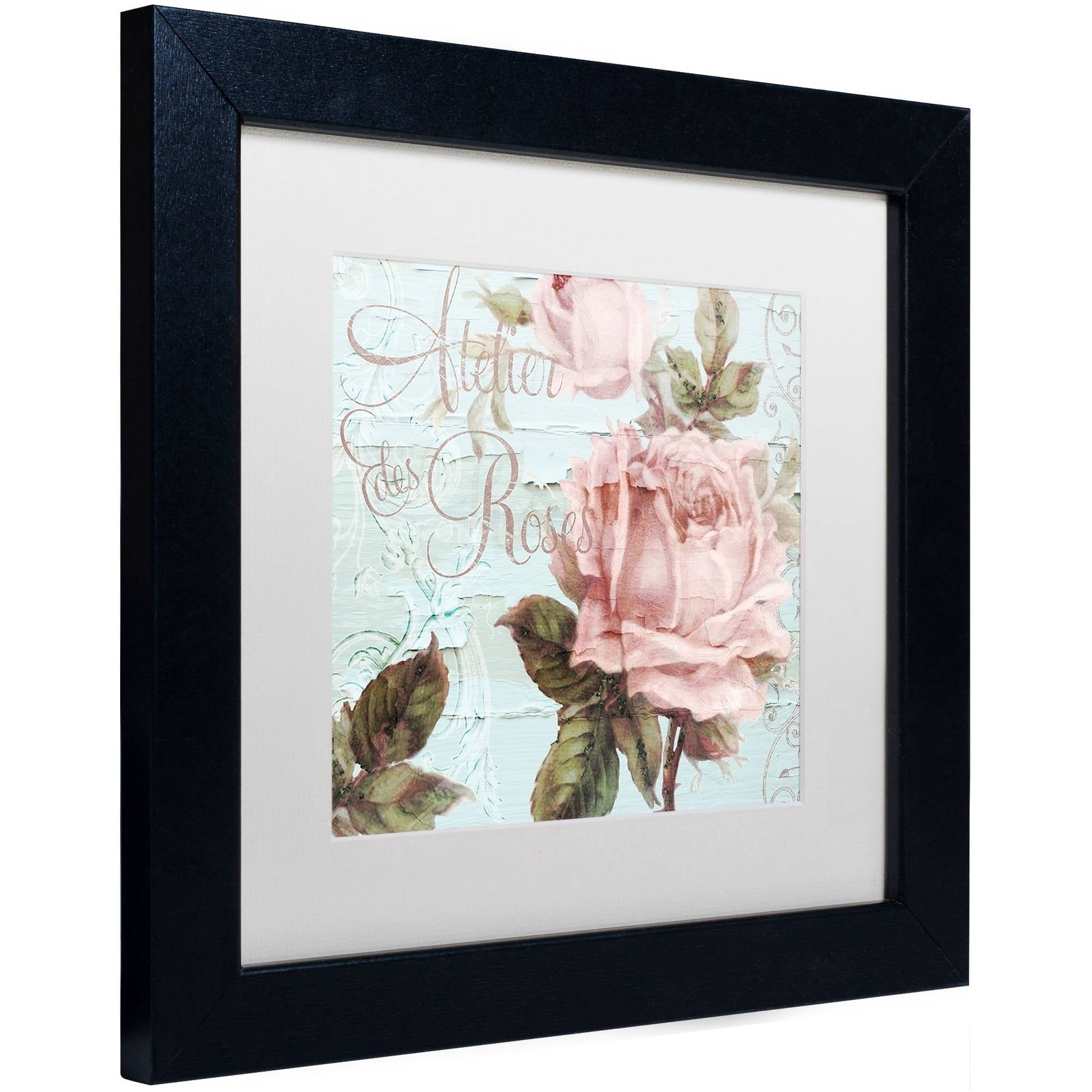 Trademark Fine Art "Atelier De Roses" Canvas Art by Color Bakery White Matte, Black Frame