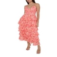 thumbnail image 1 of Robe Longue à Fleurs Y2K pour Femmes, Bretelles Spaghetti, Col en V, Dos Nu, Volants à Volants, 1 of 5