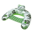 thumbnail image 1 of Inflatable PVC Pool Floating Seat Chair with Inflator Cup Holder Design (Blue), 1 of 9