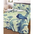 thumbnail image 3 of Quilts Twin XL Size, Blue Vintage Bird Soft Comforter Bedding Set for Bed, Retro Sage Green Summer Botanical Lightweight Quilted Bedspread with Pillow Cover(2 Pieces) for All Season, 68x98 Inch, 3 of 6